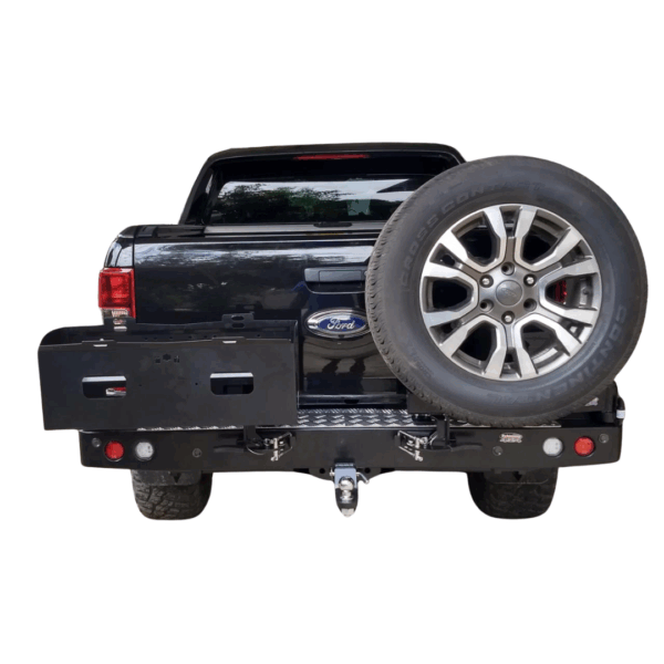 REAR BAR FORD RANGER PX 2011+ WITH JERRY CAN HOLDER AND SINGLE WHEEL CARRIER - BW80-4140 - Imagen 2
